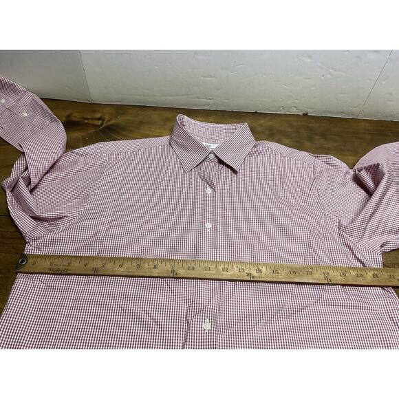 Brooks Brothers 346 Womens Pink White Gingham Non Iron Button Down Shirt Size 14 - Picture 8 of 9